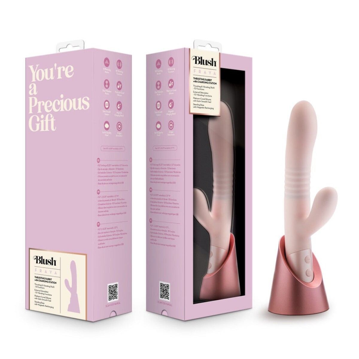 Vibrador Thrusting Rabbit Fraya con Estación de Carga 