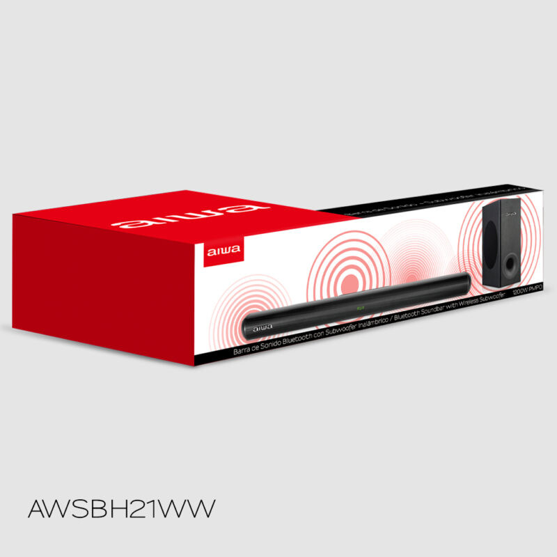 BARRA DE SONIDO AIWA,CON WOOFER, WIRELESS, 100W RMS 001