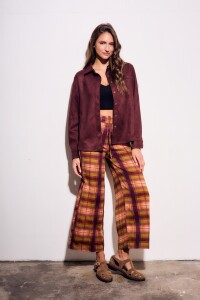 Camisa Gamuza Cuero Vegano Bordeaux