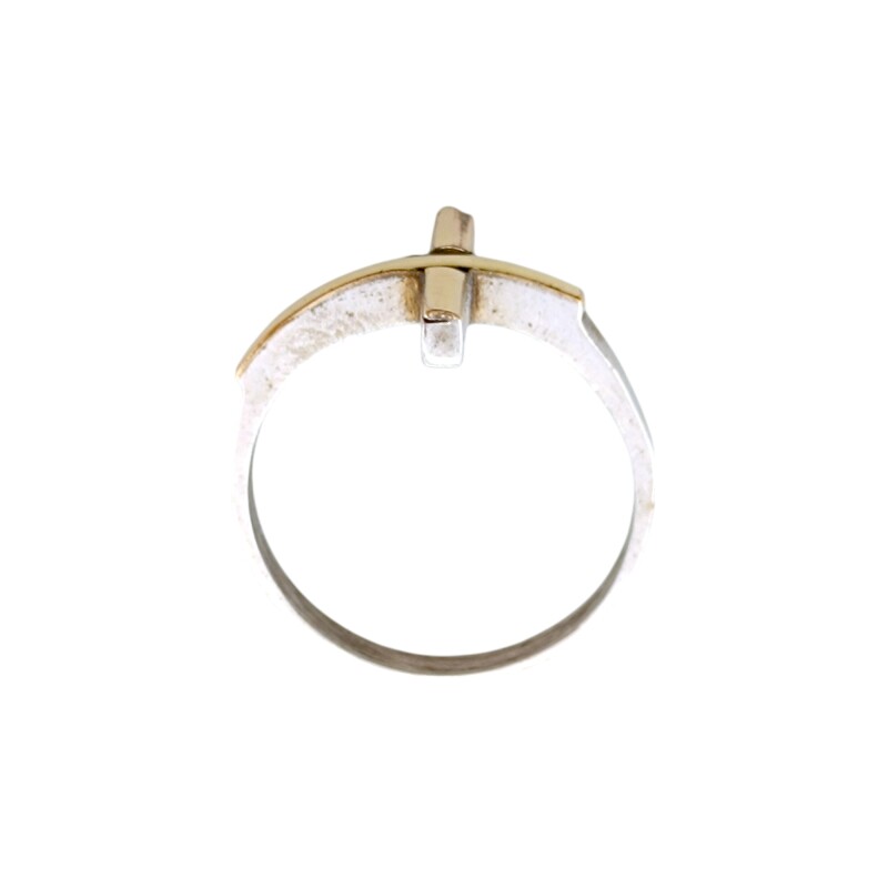 Anillo Cruz-Plata y Oro-Sin Piedra-AN5088 sinpiedra
