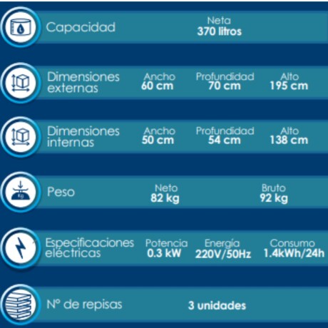 Freezer Vertical 1 Puerta 370 Litros Freezer Vertical 1 Puerta 370 Litros