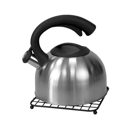 Apoya fuente cuadrado metal negro cuadrillé Sc