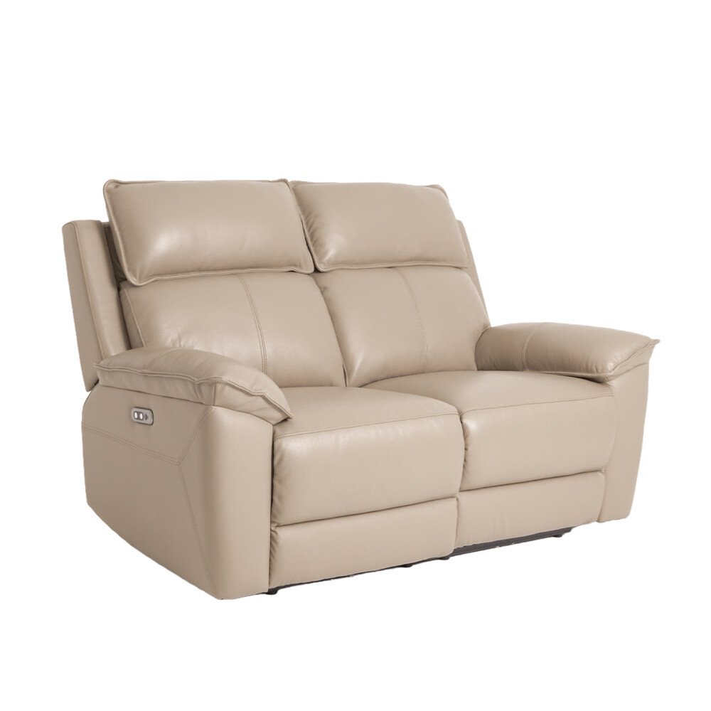 RECLINER ELÉCTRICO 2 CUERPOS CUERO-Y-SIMIL-CUERO MARRON JOSHUA TAUPE