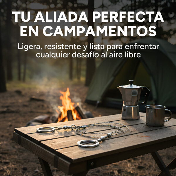 Sierra De Cuerda Manual Para Exteriores De 1 Metro Camping PLATEADO
