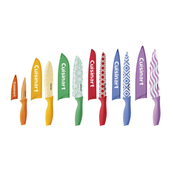 Cuisinart® JUEGO DE CUCHILLOS DE 12 PIEZAS COLOR IMPRESO CON PROTECTORES DE HOJA - 2DA GENERACIÓN N/A