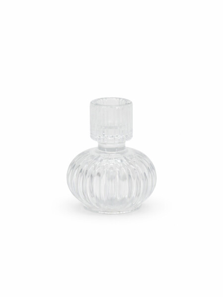 CANDELABRO VIDRIO LABRADO TRANSPARENTE