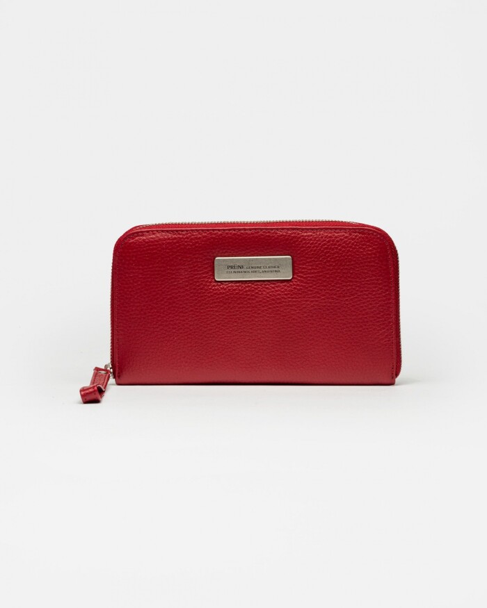 Billetera Mia en cuero graneado Rojo