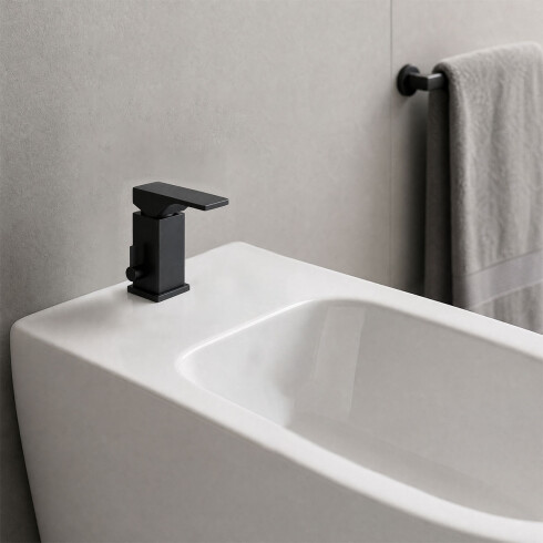 BIDET MONOCOMANDO PARA BAÑO NEGRO MATE LINEA SAUCO NEGRO