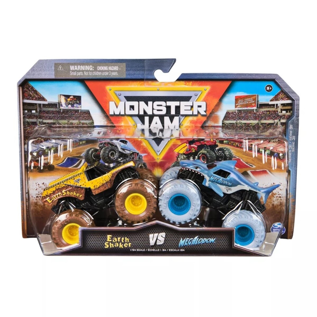 Pack X2 Vehículos Monster Jam 58702 1:64 Earth Shaker 