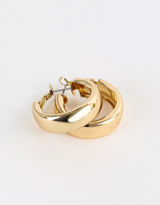 Aros Argollas Metal Argollas Gruesas - Dorado
