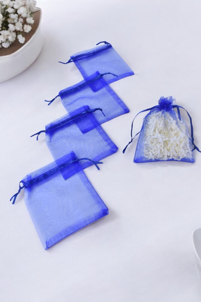 Pack x 200 - Bolsas organza 8x11 cm - AZUL 