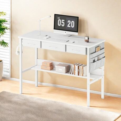 Escritorio Organizador Con Estante Y Cajones 100Cm Ub BLANCO