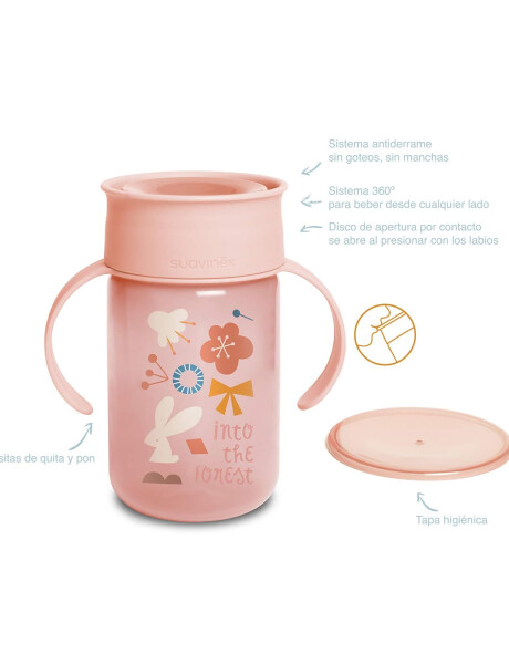 Vaso aprendizaje Suavinex Forest 360° 340ml +12m Rosa