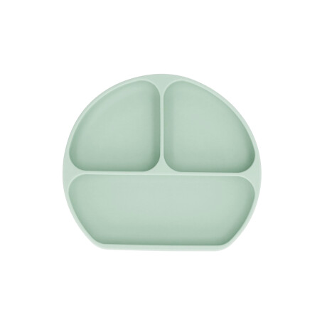 Plato de silicona con ventosa y 3 divisiones Verde