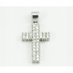 Cruz Oro Blanco 18 K Y Brillantes Cruz Oro Blanco 18 K Y Brillantes