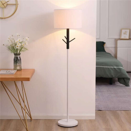 Lampara De Pie D38X160Cm Tela/Metal Blanco