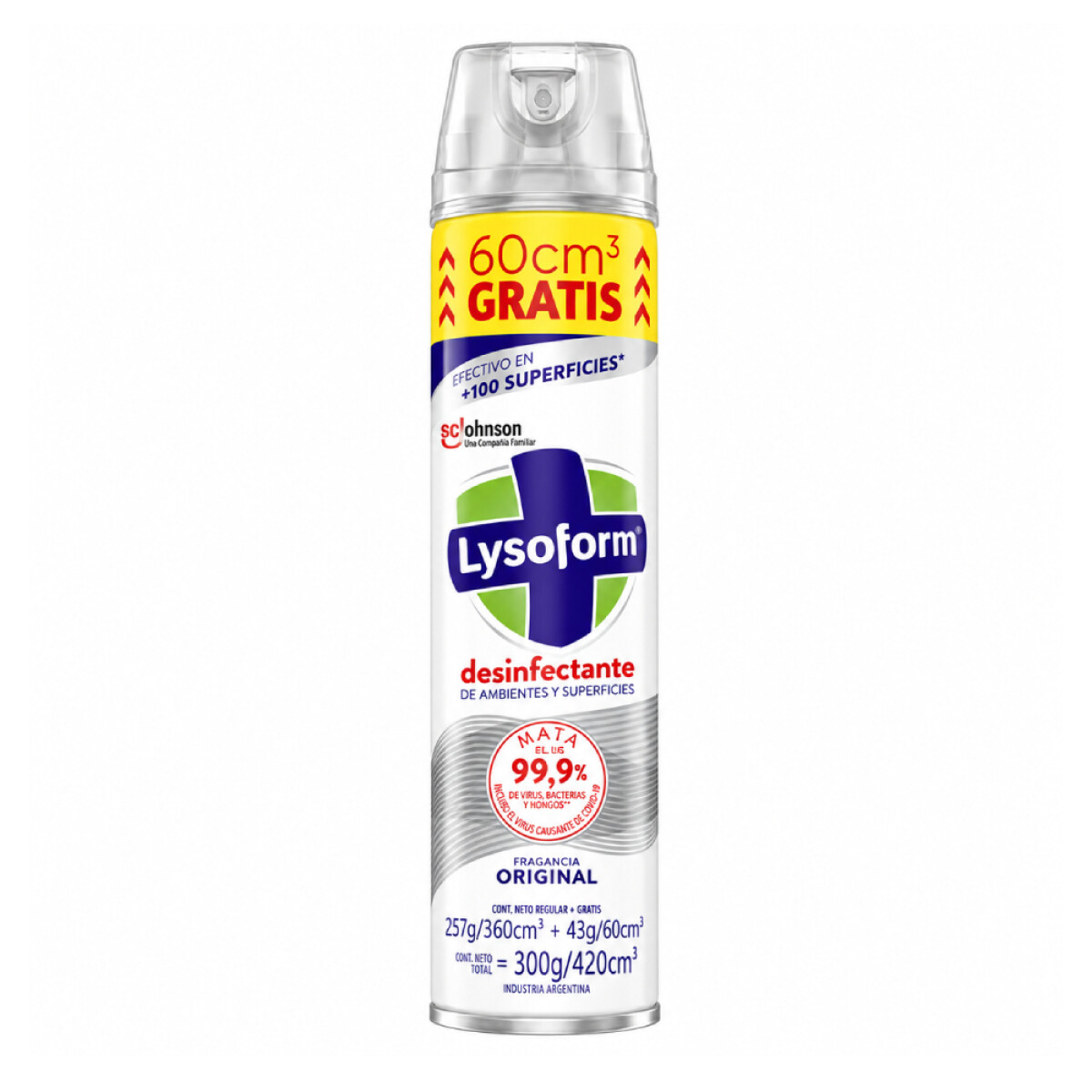 Desinfectante Aerosol Lysoform Original Bonus 360ml + 60ml 
