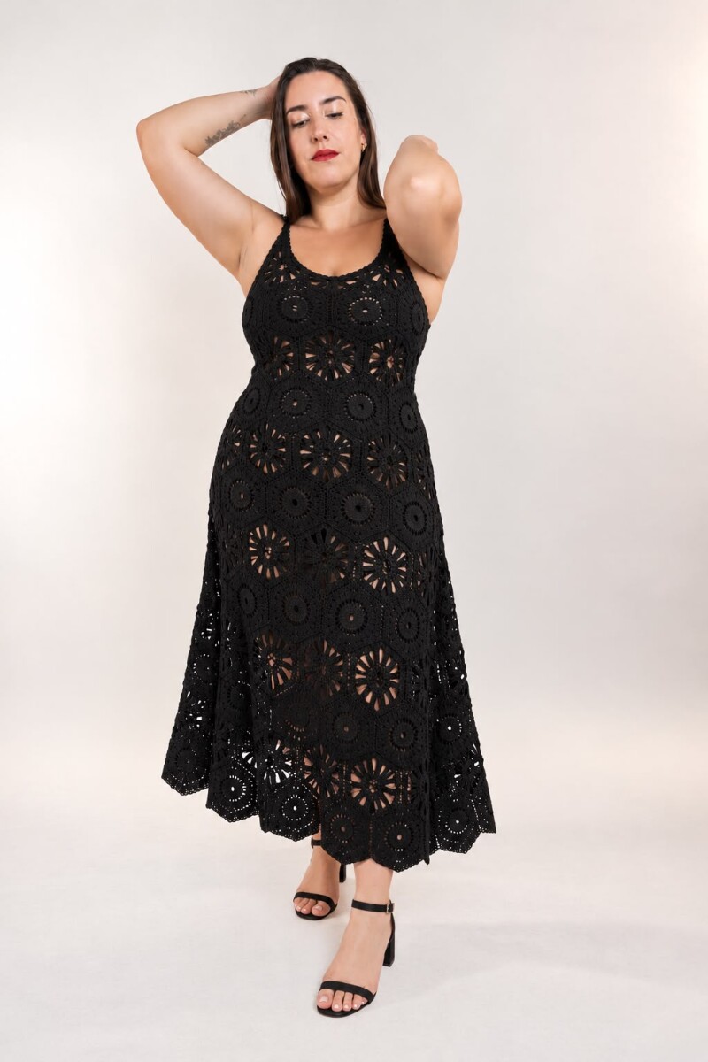 Vestido crochet - Negro 