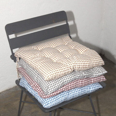 Almohadón para silla cuadros gris