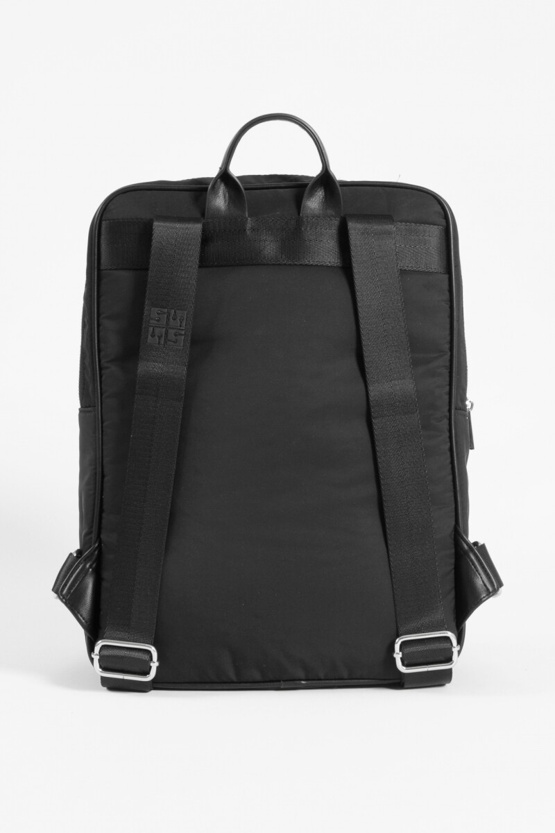 Mochila porta laptop pespunte con llavero negro