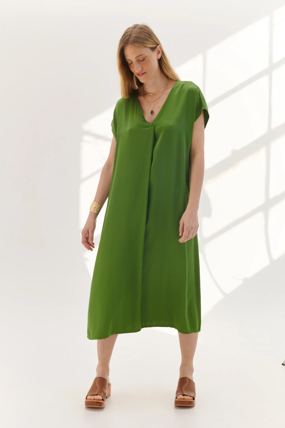 VESTIDO MAXIMA verde talle unico