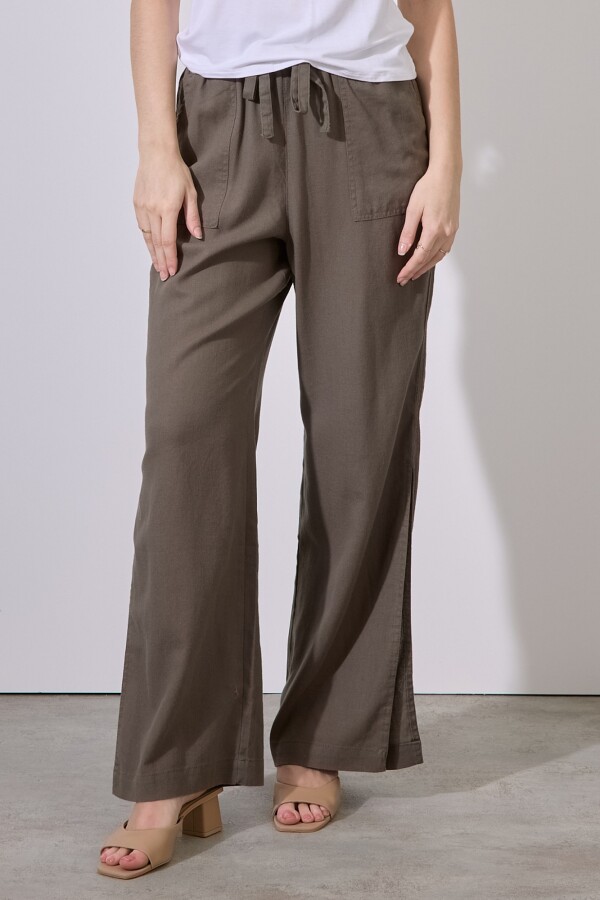 Pantalon Lino Wide OLIVA