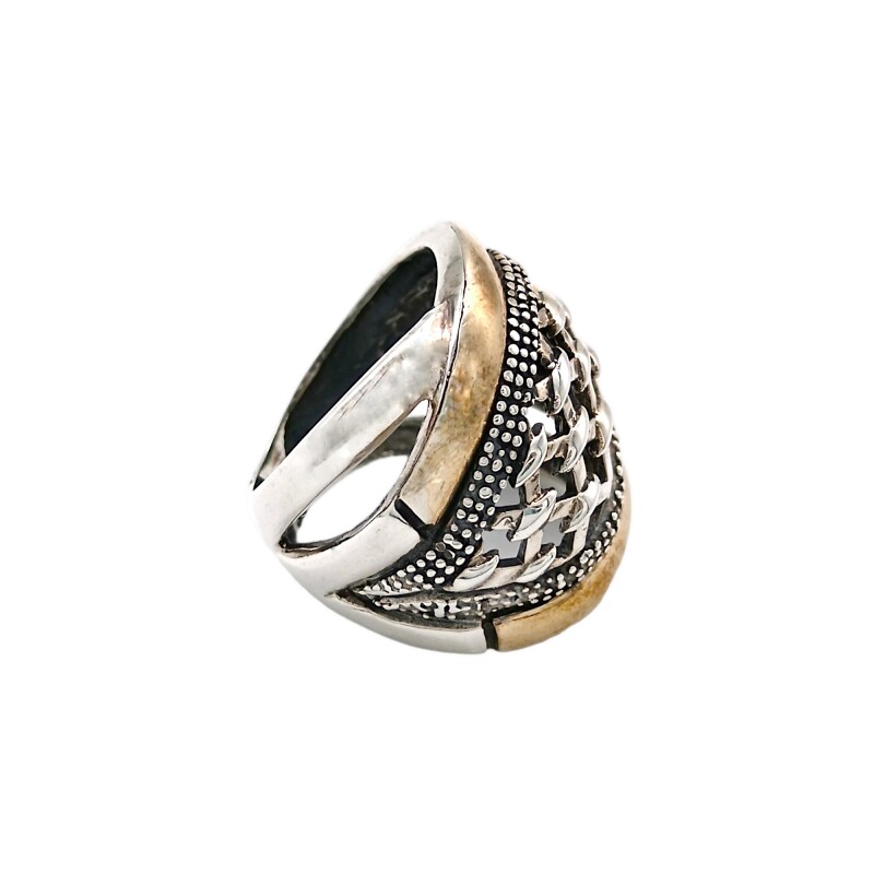 Anillo Calado-Plata y Oro-Sin Piedra-AN5046 sinpiedra