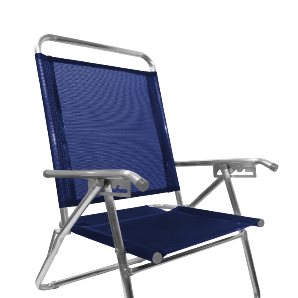 Sillón reclinable en aluminio King, 140 kg súper resistente AZUL MARINO