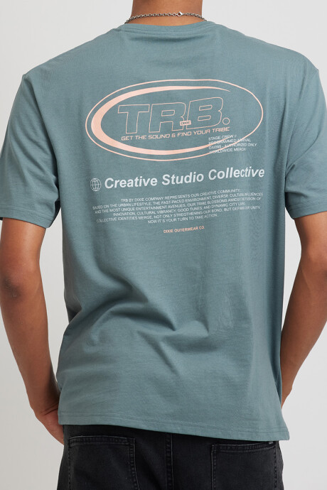 T-SHIRT M/C CROUD DIXIE Azul Piedra