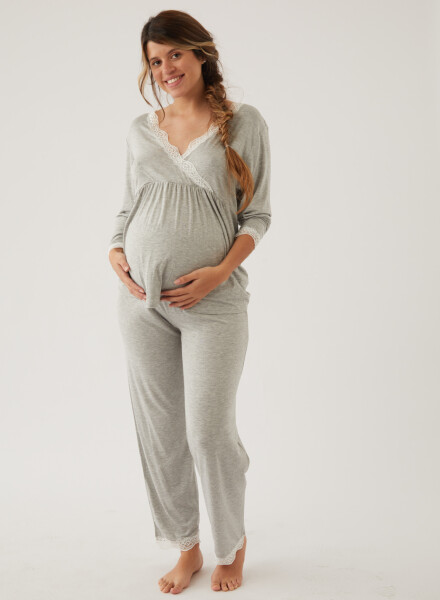 Pijama maternal Gris claro