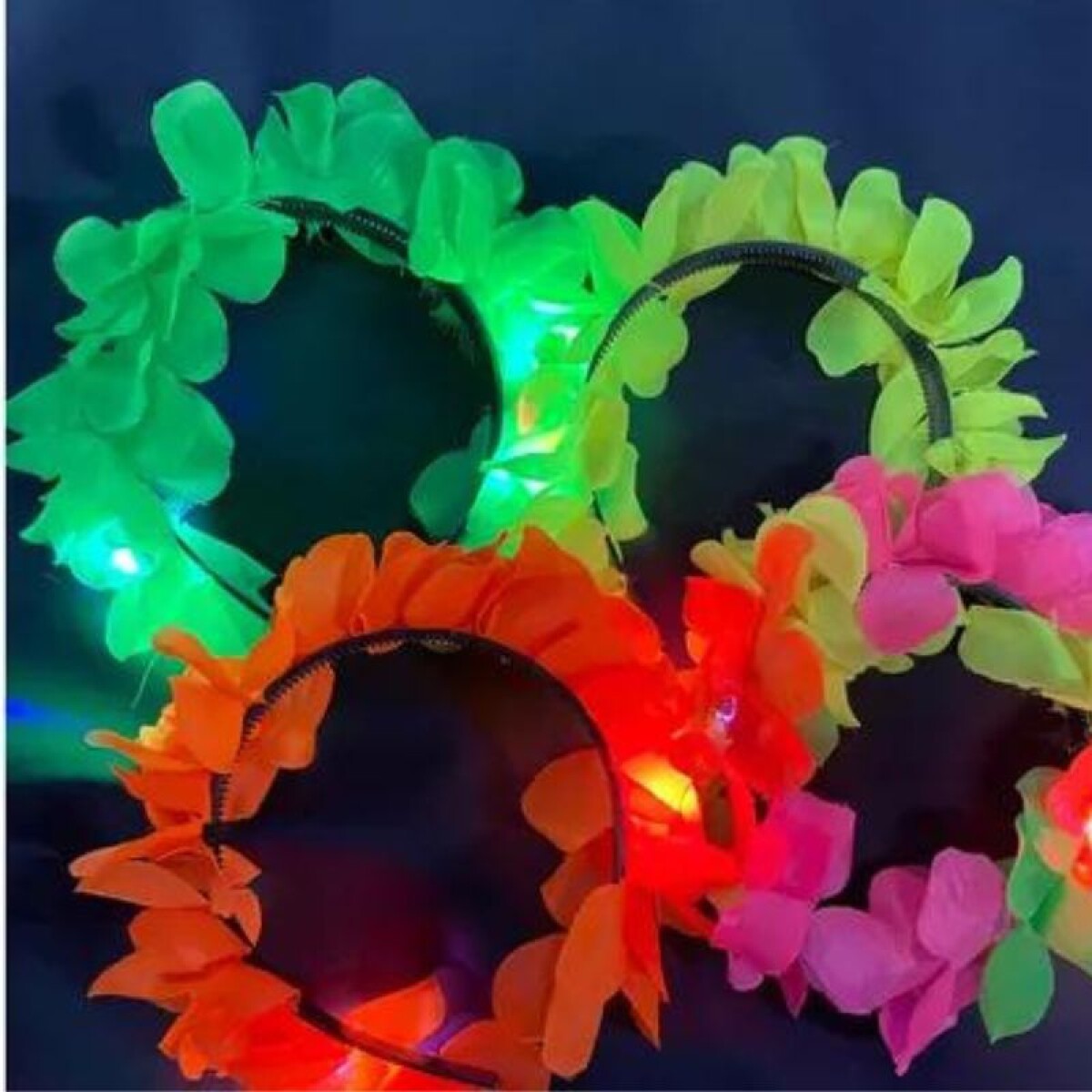 Vincha con Luz y Flores Rigida 