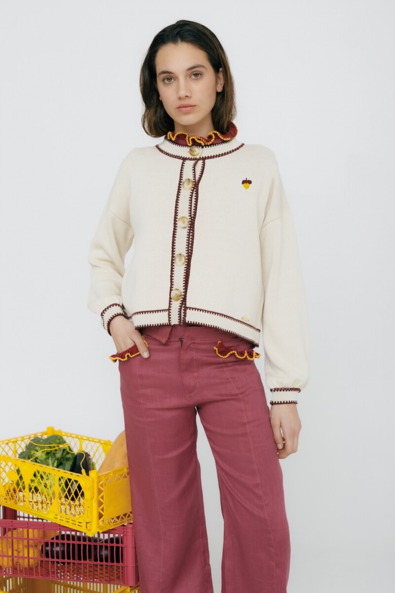 CARDIGAN TERRO LIMA Crudo