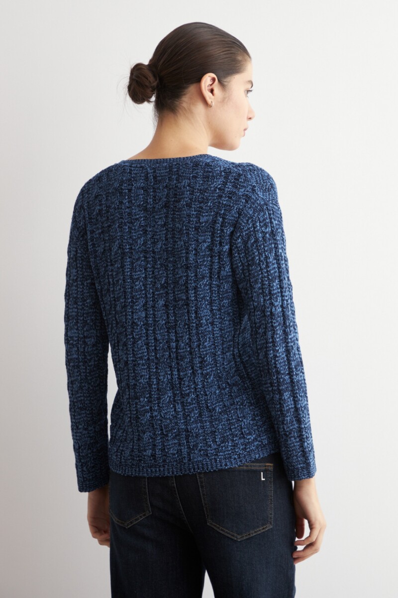 Sweater cinta estructuras azul marino