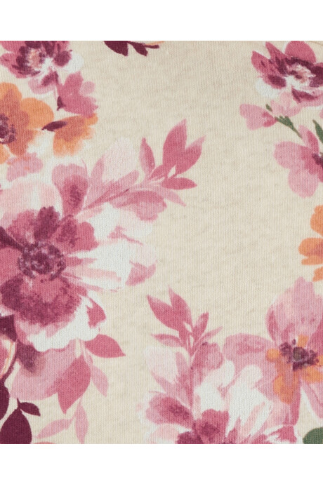 Campera de algodón con felpa, diseño floral. Talles 6-14 Sin color
