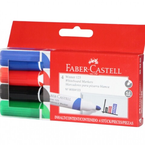 MARCADOR FABER PARA PIZARRA X 4 UNIDADES MARCADOR FABER PARA PIZARRA X 4 UNIDADES