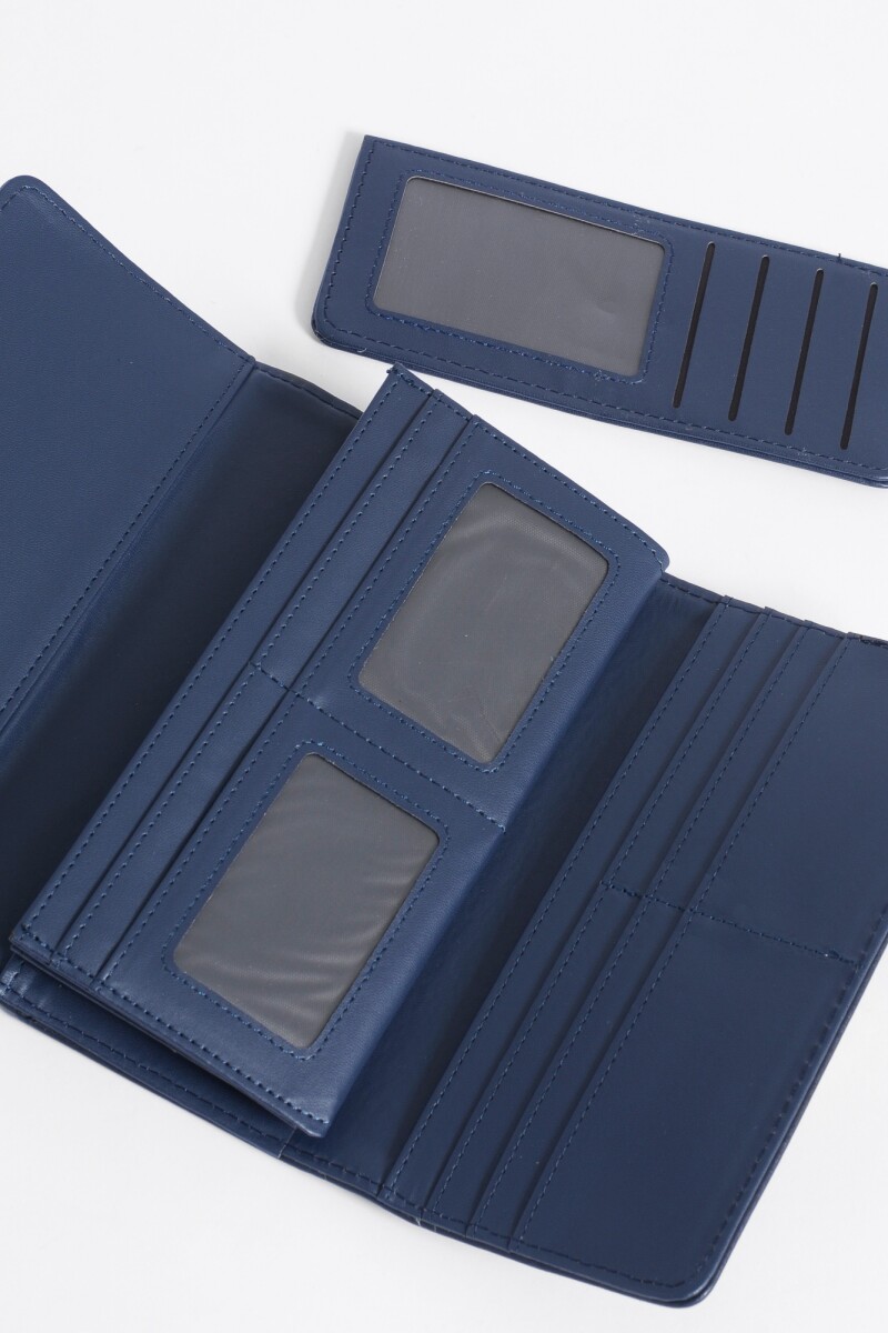Billetera multiple compartimento azul