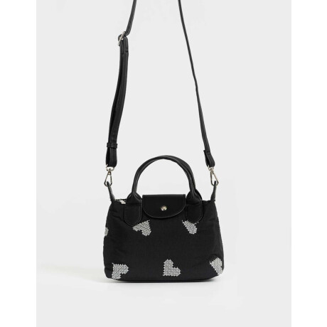 Cartera Mini City Corazones Negro
