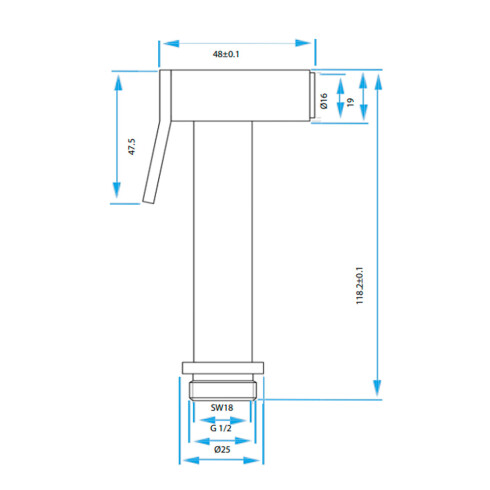 Ducha Higienica Cuadrada Cromo Aqualia 000