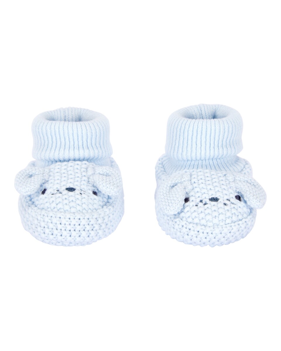 Escarpines de algodón a crochet, diseño perro 