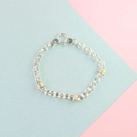 Pulsera de plata 925 y double en oro 18 ktes Rolo