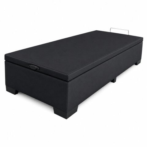 Base Box Baul para Sommier Colchon - Estructura Madera Maciza - Negro 78 x 188 x 35 cm
