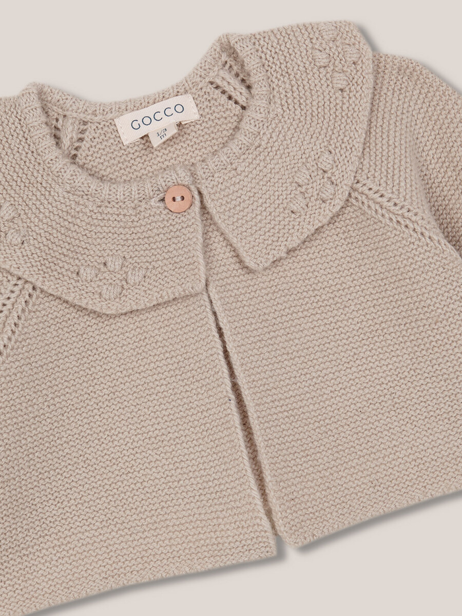Chaqueta Cuello Volante Topo