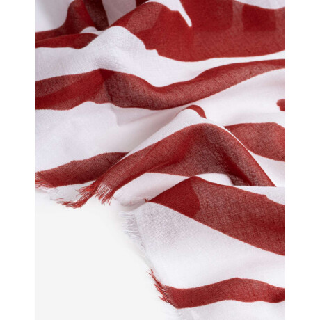 Pashmina Algodón Animal Print Rojo Burdeaux