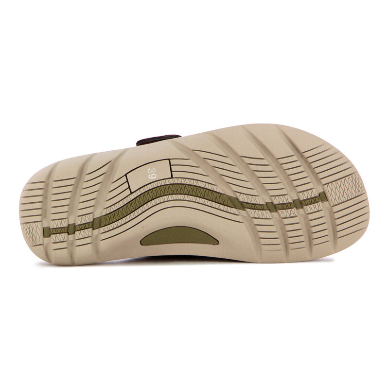 Country Sandalia De Hombre Doble Tira C/ Velcro - Marron Oscuro Marron Oscuro