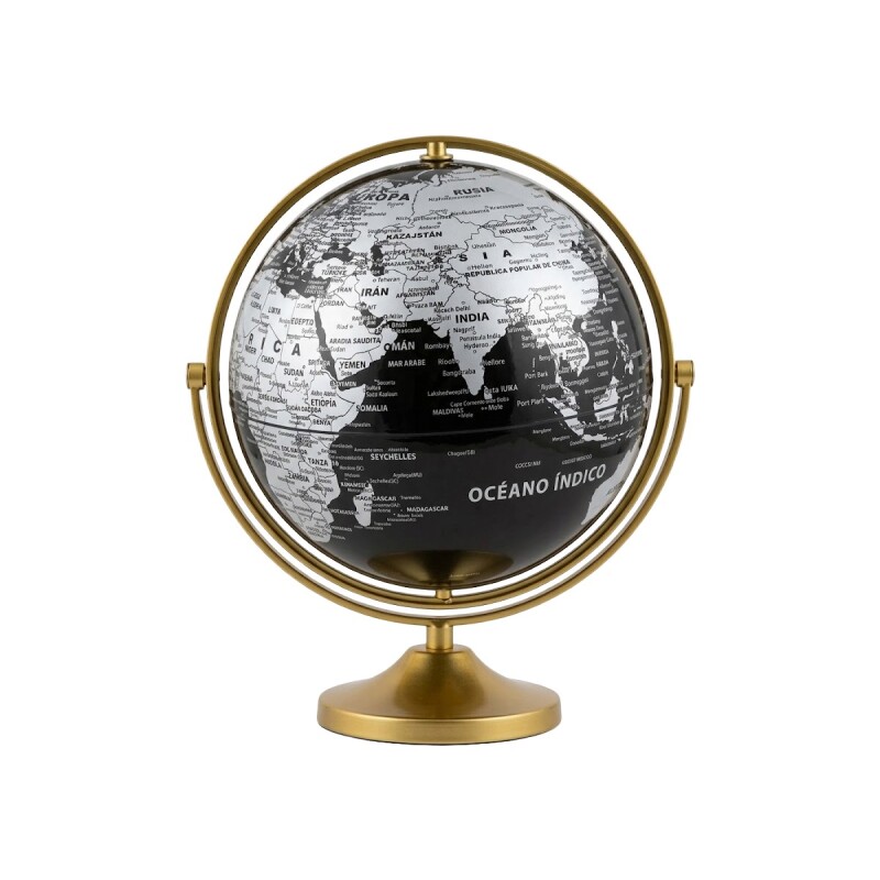 GLOBO TERRAQUEO NEGRO COMB 20X27CM Unica