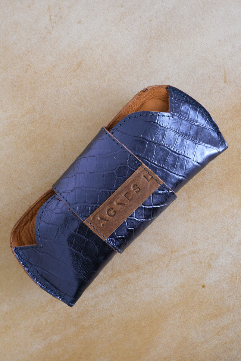 Estuche Lentes Crocco Shinny Blue