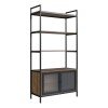 Estanteria Alta 90x39x180 3 estantes miel c/negro y 2 puertas de Vidrio Estanteria Alta 90x39x180 3 estantes miel c/negro y 2 puertas de Vidrio