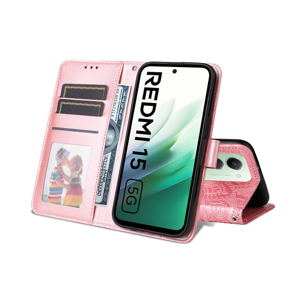 Flip cover para Xiaomi Redmi 15 diseño mandala rosa Flip Cover Para Xiaomi Redmi 15 Diseño Mandala Rosa