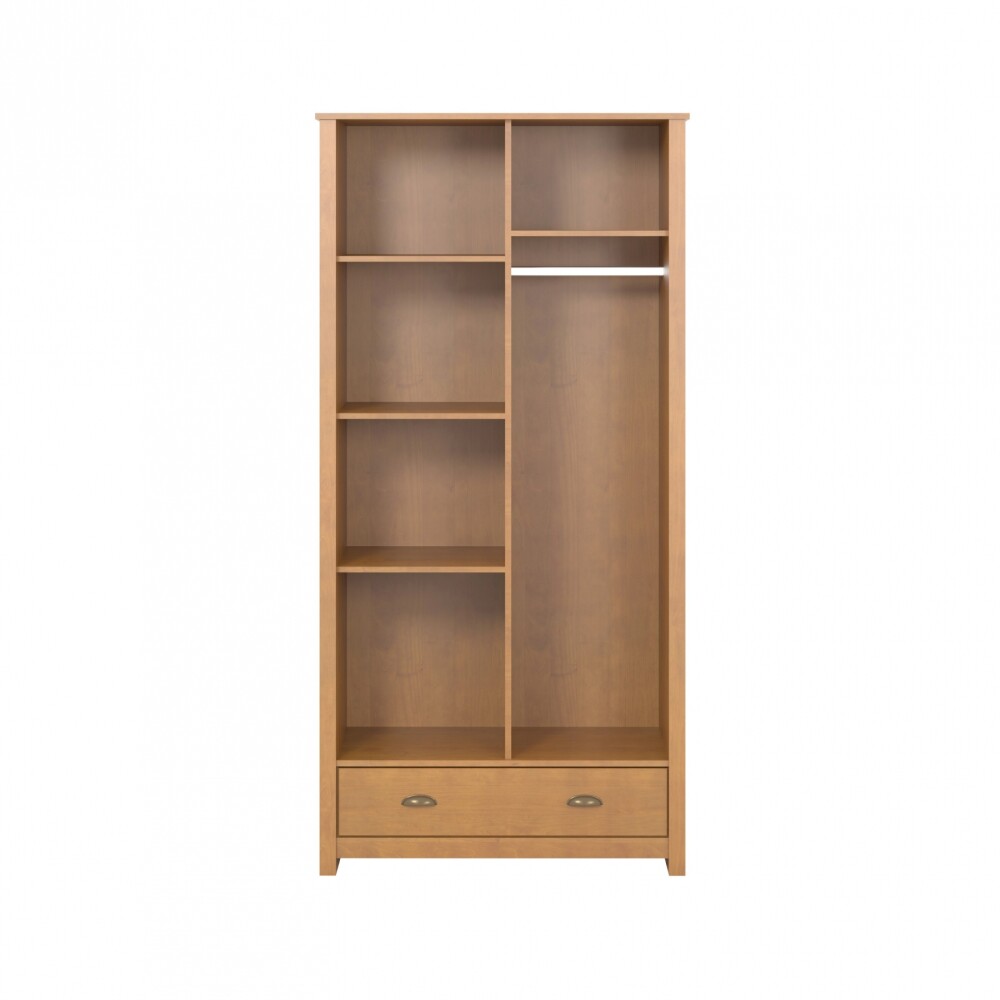 Ropero 2 puertas 1 cajón - Madera maciza - Linea Colonial Marron