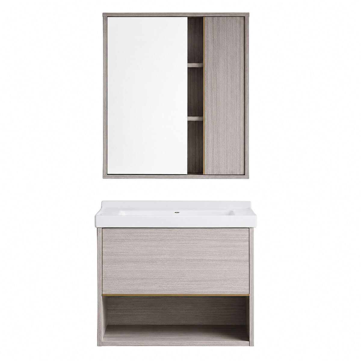 Mueble De Baño Aéreo Modelo 1063-60 / Mueble + Bacha + Espejo 